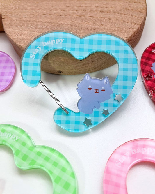 Keep Smiling Heart - Acrylic Carabiners