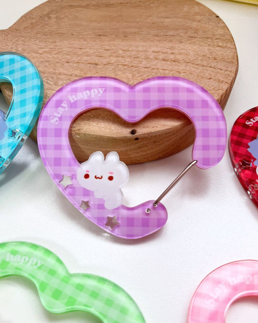Keep Smiling Heart - Acrylic Carabiners