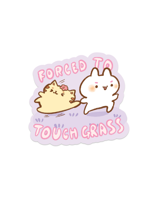 Forced to Touch Grass - Die Cut Stickers!
