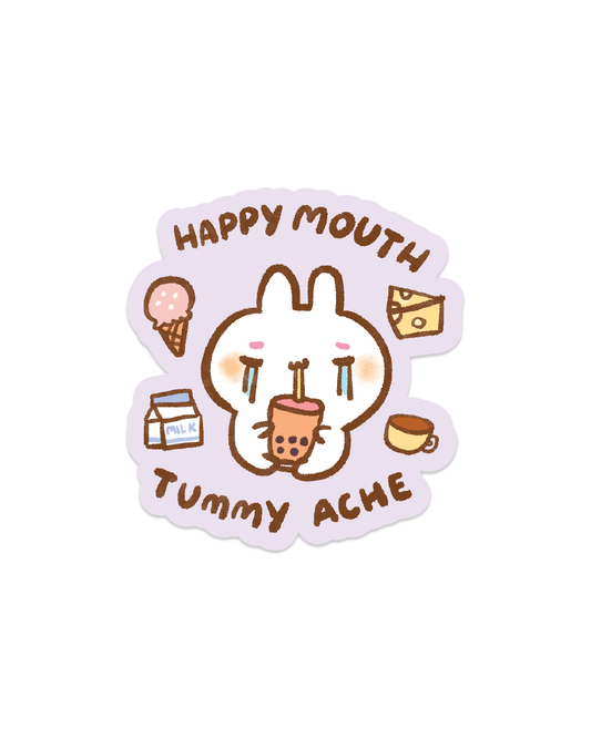 Happy Mouth, Tummy Ache - Die Cut Stickers!
