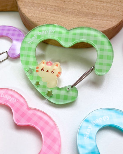 Keep Smiling Heart - Acrylic Carabiners