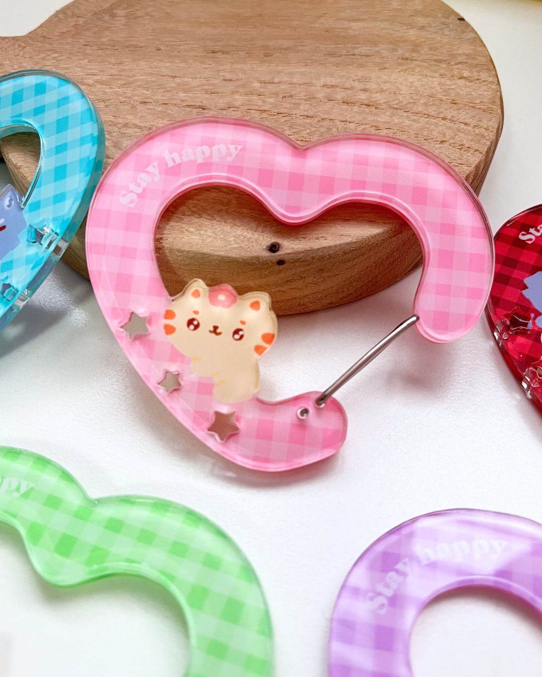 Keep Smiling Heart - Acrylic Carabiners