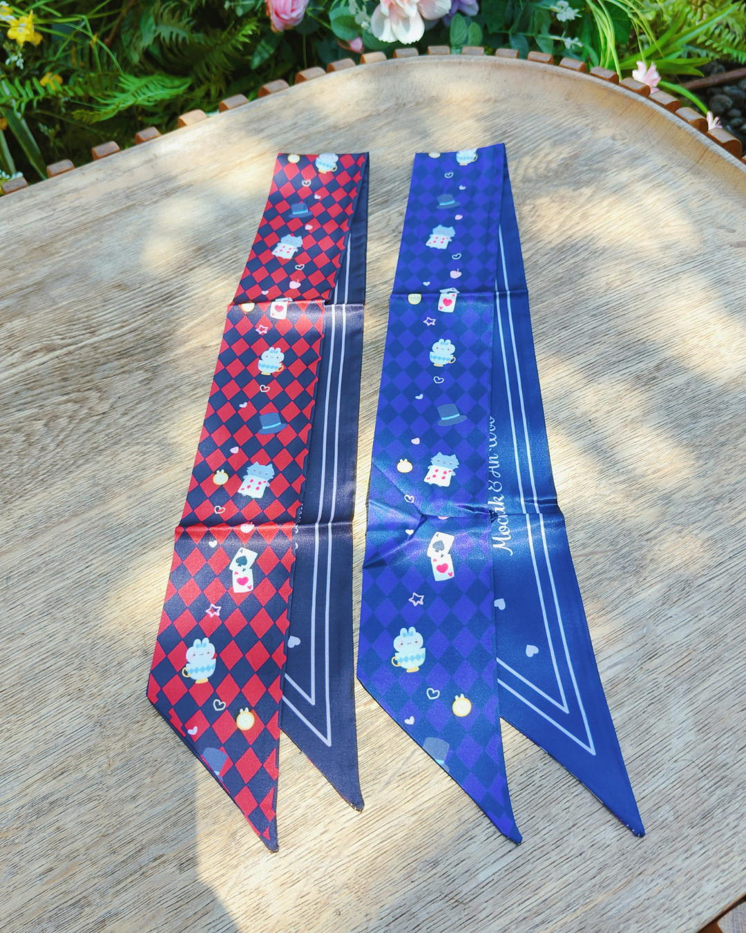 Wonderland Checkers! Cute Twilly Ribbon Scarf - 2 styles