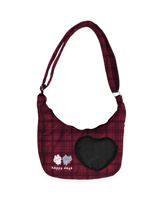 Puffy Sling Bag (Red Plaids)