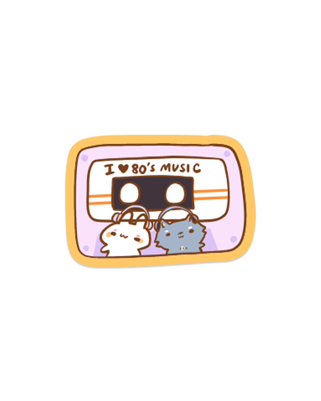 I Love 80s Music - Die Cut Stickers!